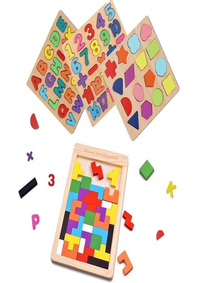 Finalize Wooden Learning Educational ABCD Board for Kids, Activity Toys for Toddlers & Preschoolers | ABCD Puzzle Set | Puzzle Toys for 2 Years Old Boys & Girls-Alphabets,Numbers,Shapes&Puzzles - Image 1